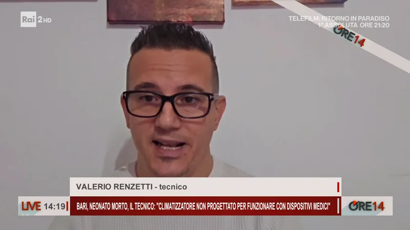 Valerio Renzetti in collegamento a Ore 14 su Rai 2, 15 gennaio 2025