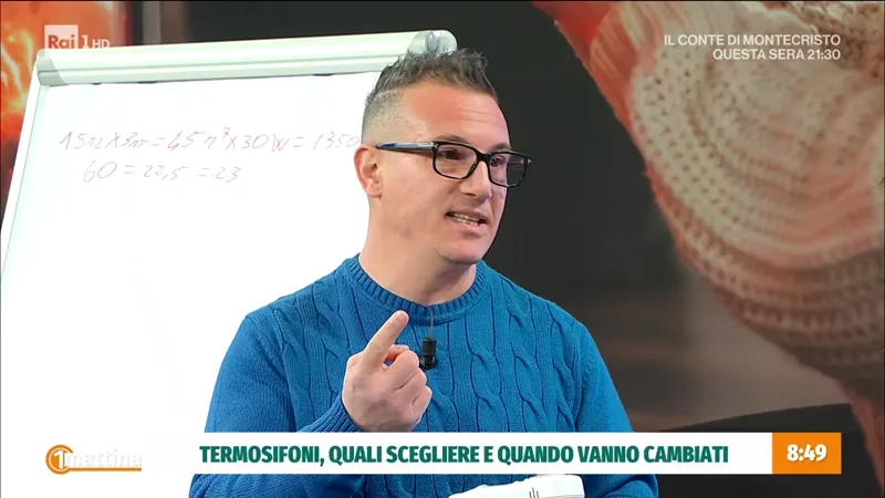 Valerio Renzetti a Unomattina: risparmiare sui riscaldamenti, fotogramma al minuto 6:38